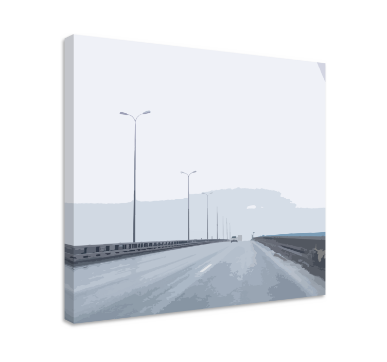 Cityscape wall art urban highway perspective - TenStickers