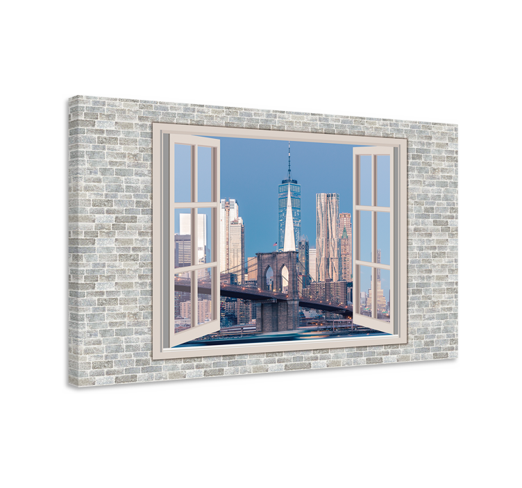 Cityscape wall art bridge view - TenStickers