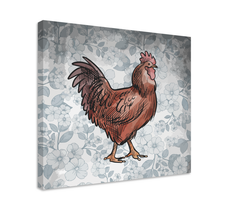 Animal canvas wall art charming chicken design - TenStickers