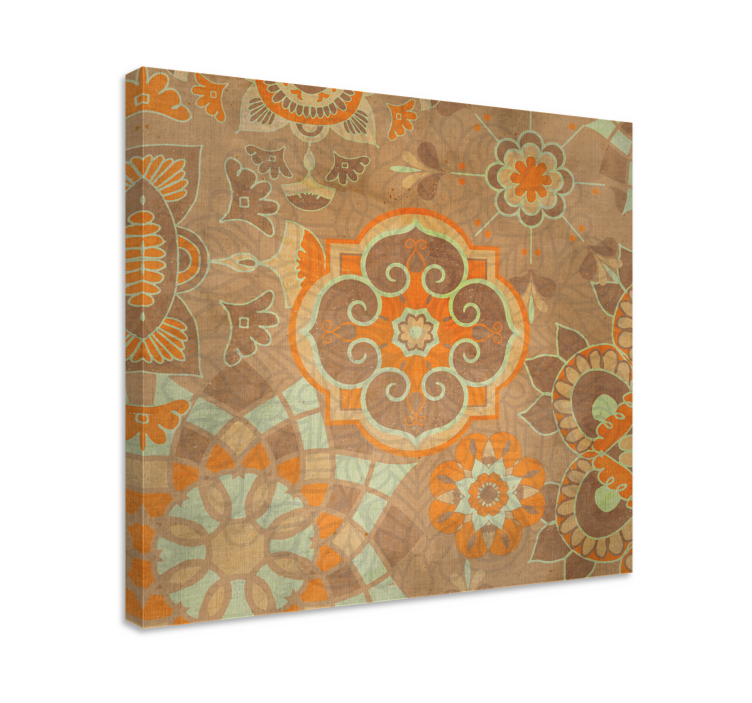Oriental canvas wall art with detailed botanical designs - TenStickers