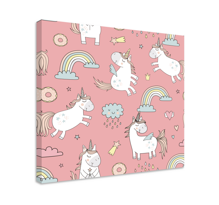 Unicorn pictures framed playful unicorn design - TenStickers