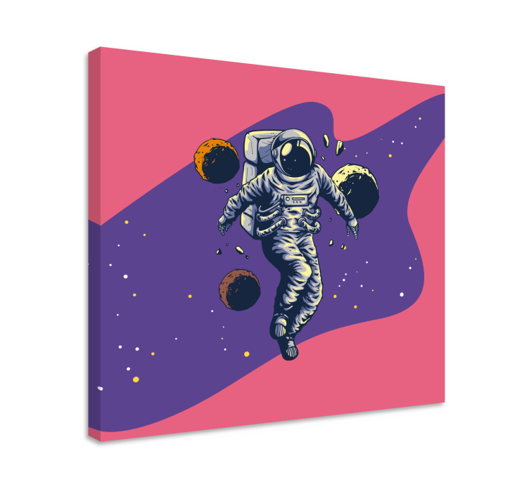 Video game canvas wall art cosmonaut in the cosmos - TenStickers