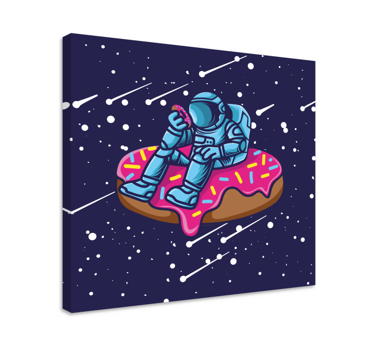 SPACEMAN ON DONUT video game canvas wall art - TenStickers