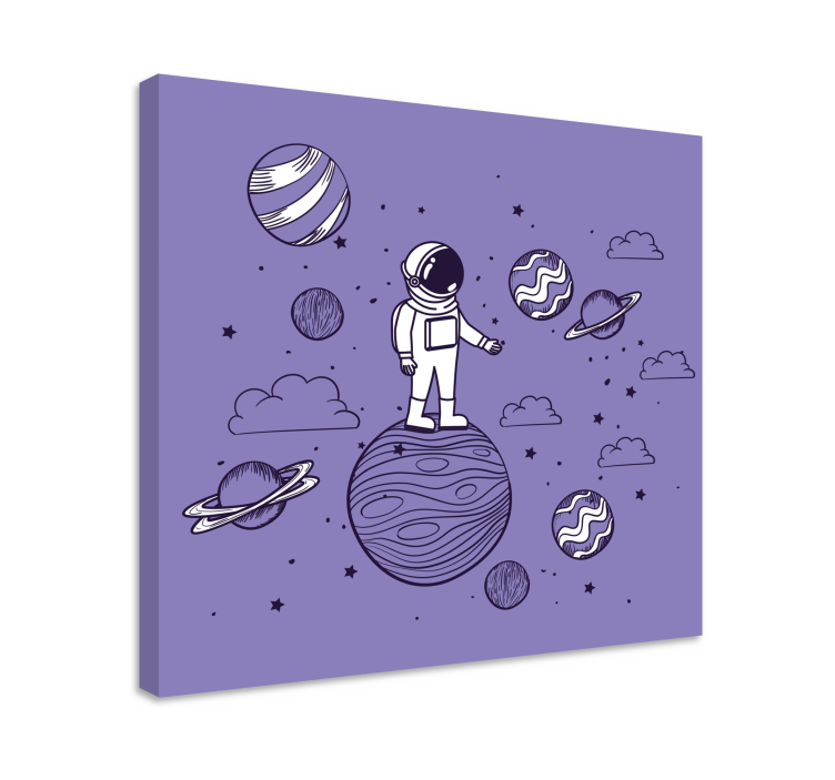 Video game canvas wall art astronaut exploring space - TenStickers