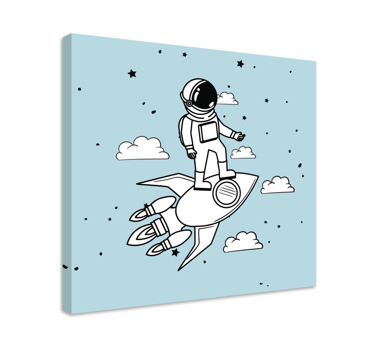 Fruit canvas wall art astronaut rocket journey - TenStickers