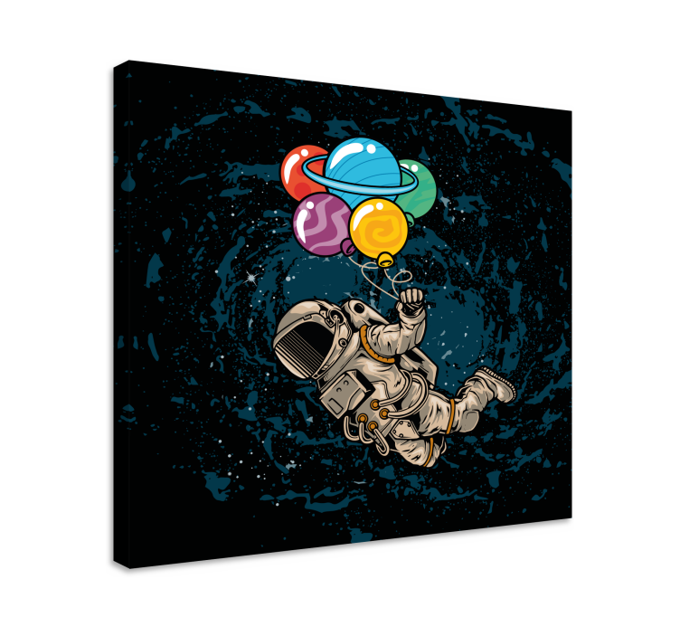Video game canvas wall art astronaut with balloons - TenStickers