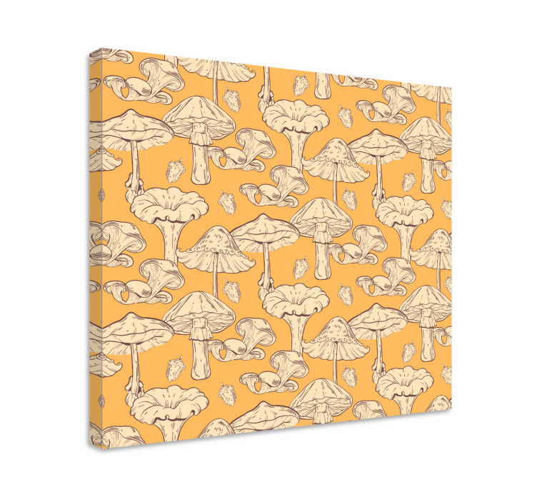 Flowers canvas mushroom motif design - TenStickers