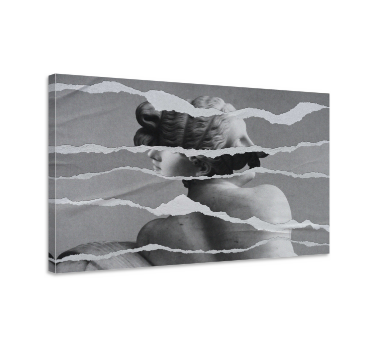 Canvas art torn paper collage - TenStickers