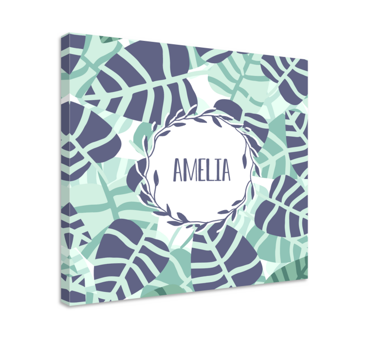Flowers canvas with custom leaf design - TenStickers