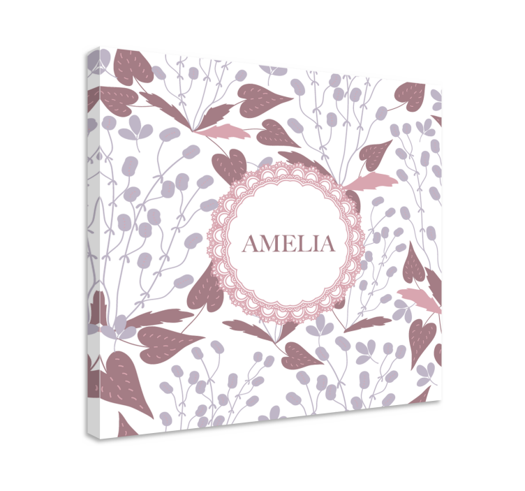 Flowers canvas floral name artwork - TenStickers