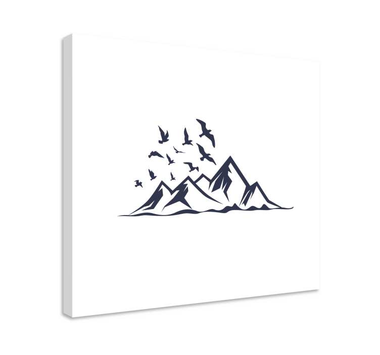 Landscape canvas mountain range silhouette - TenStickers