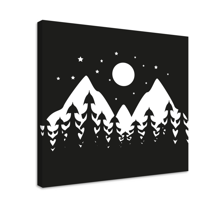 Mountain forest scene landscape canvas - TenStickers
