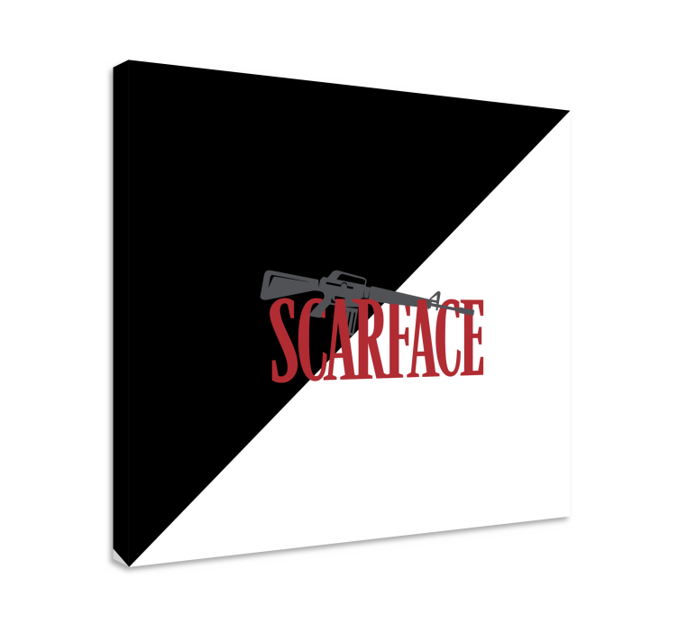 Video game canvas wall art scarface gun emblem - TenStickers