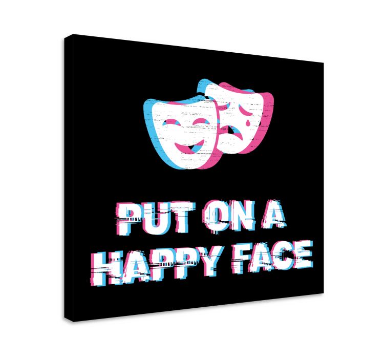 Quote canvas happy face expression - TenStickers