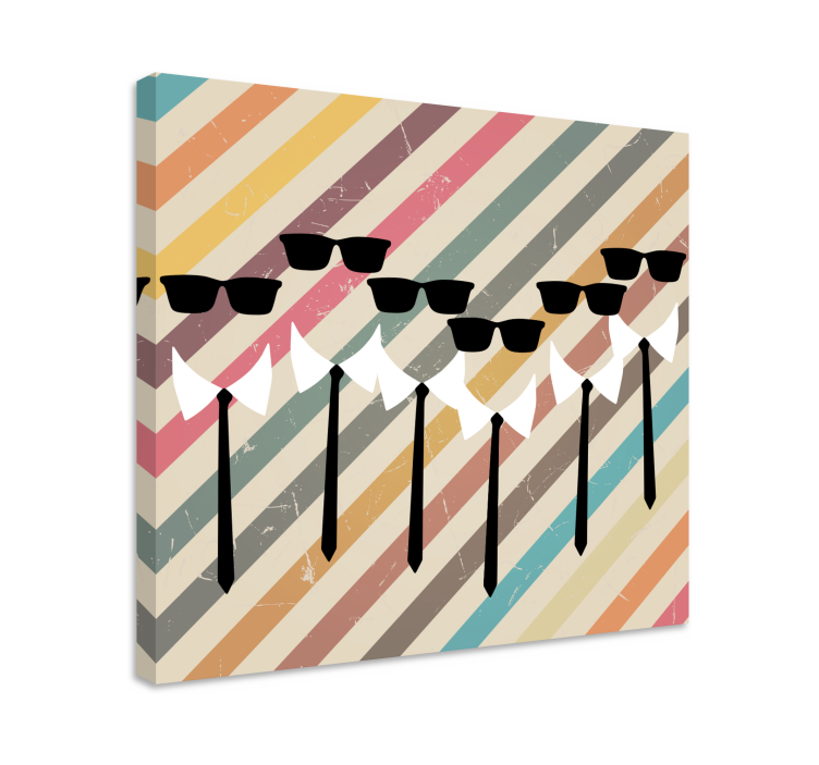 Floral canvas wall art of chic figures in sunglasses - TenStickers