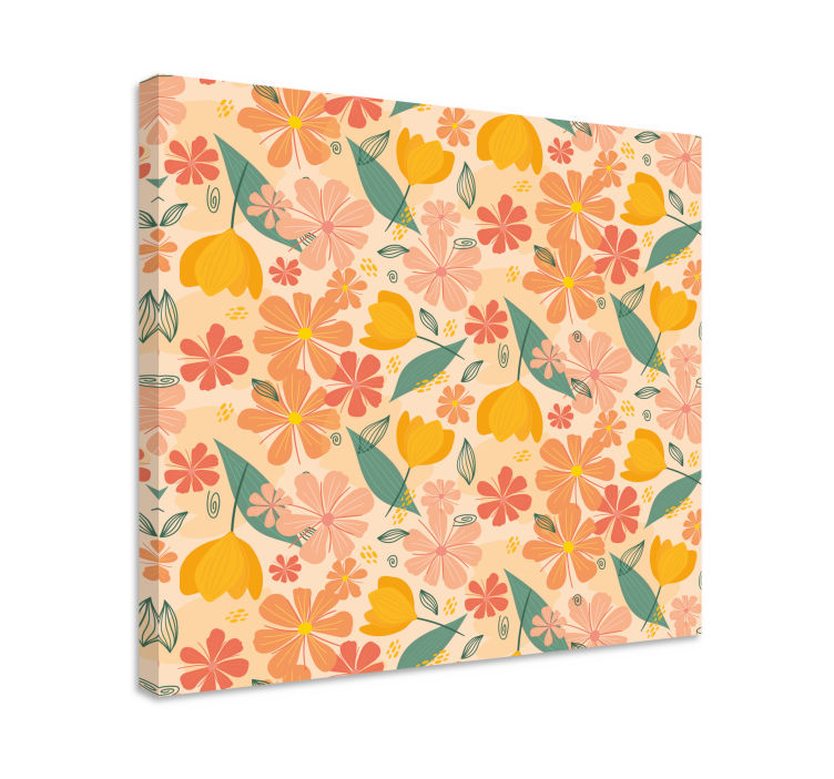 Flowers canvas botanical inspired arrangement - TenStickers
