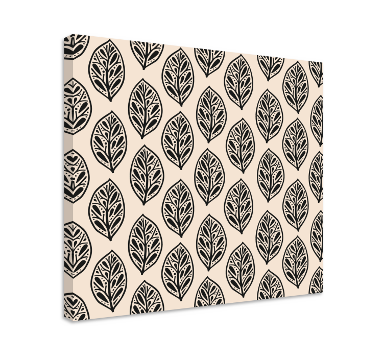 Black cute tree leaves Plant canvas prints - TenStickers