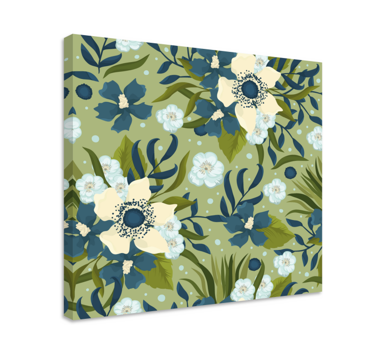 Flowers canvas blooming floral design - TenStickers