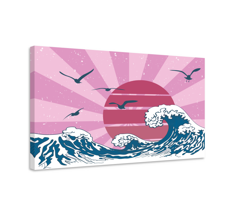 The great pink retro wave retro canvas - TenStickers