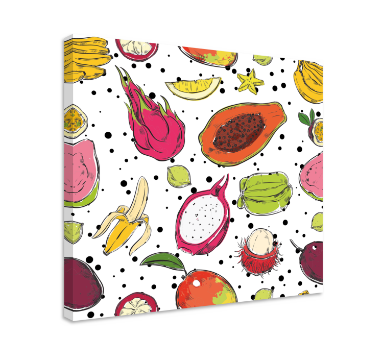 Fruit canvas wall art exotic fruit design - TenStickers