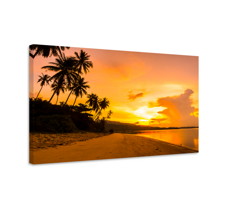 Tropical sunset colours landscape canvas - TenStickers
