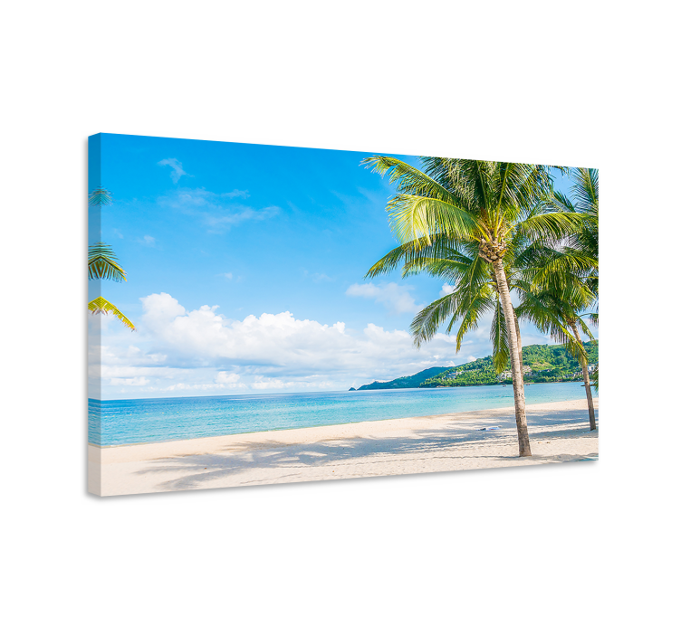 Tropical shoreline view landscape canvas - TenStickers