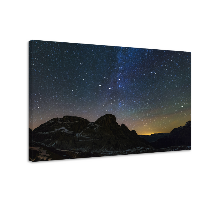 Landscape canvas mountain night sky - TenStickers