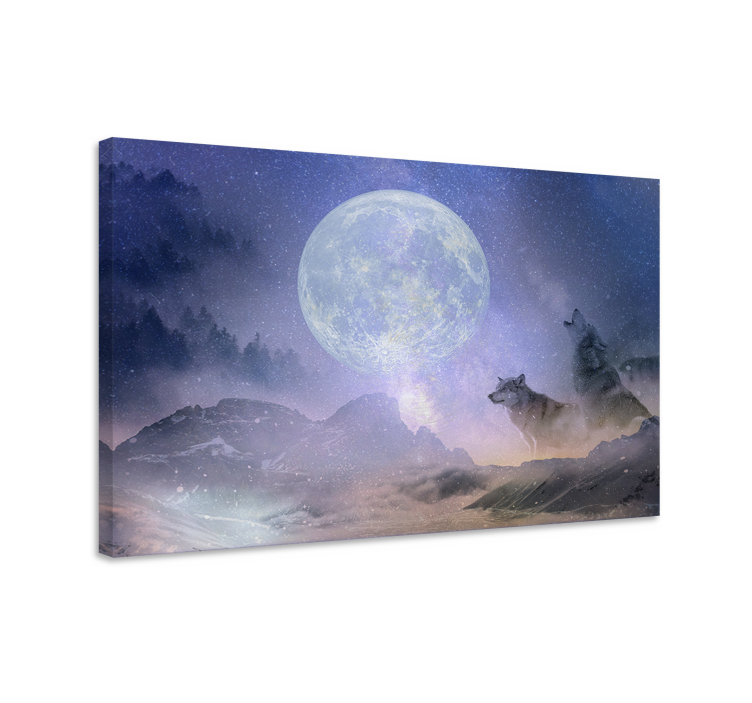 Dog wall art mystical wolves howling - TenStickers