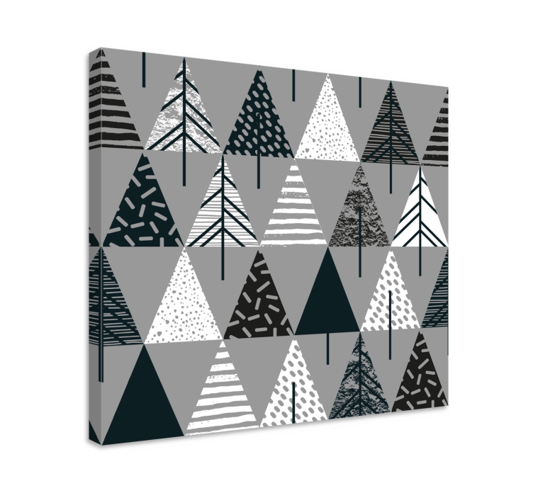 Tree canvas wall art stylized pine peaks - TenStickers