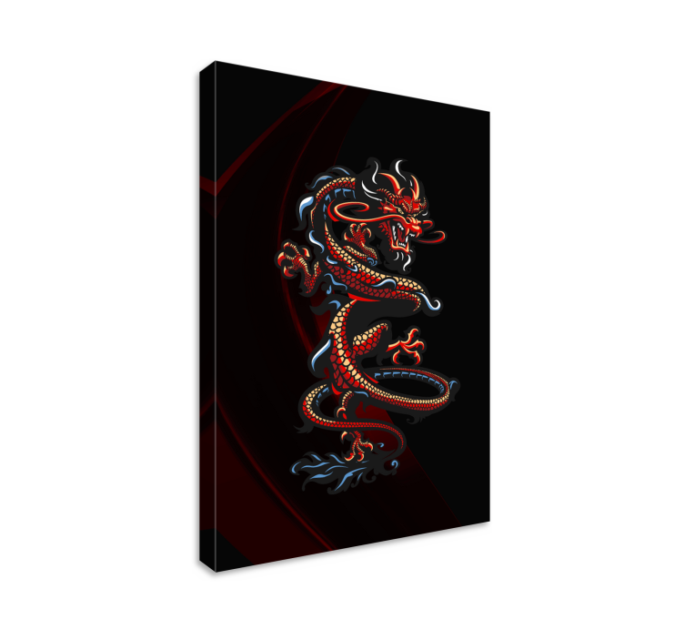 Dragonfly canvas majestic dragon design - TenStickers