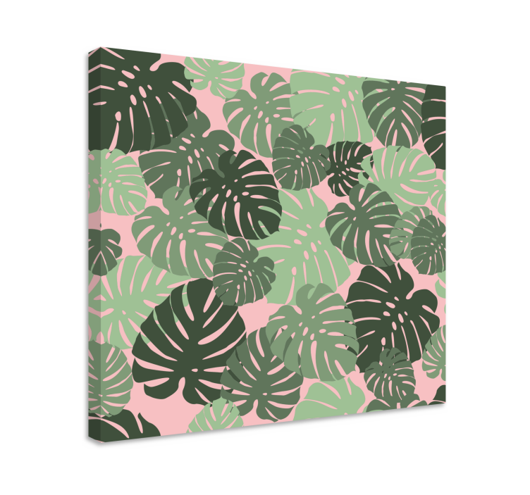 Flowers canvas with tropical leaf designs - TenStickers
