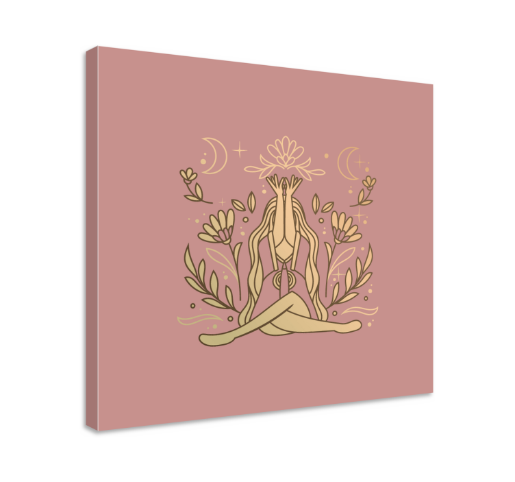 Zen canvas art meditative floral pose - TenStickers