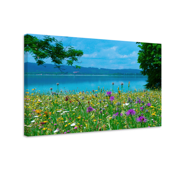 Flowers canvas blooming meadow landscape - TenStickers