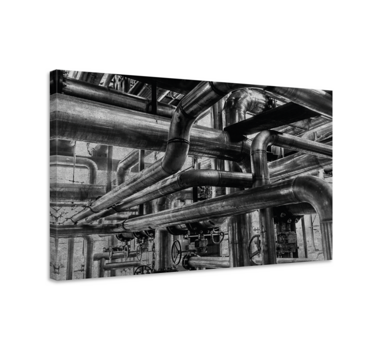 Ornamental canvas print industrial pipe system - TenStickers