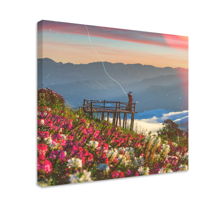 Landscape canvas mountain view tranquility - TenStickers