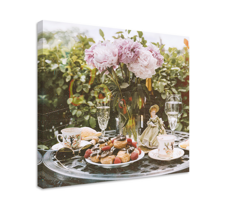 Cottagecore romantic table landscape canvas - TenStickers