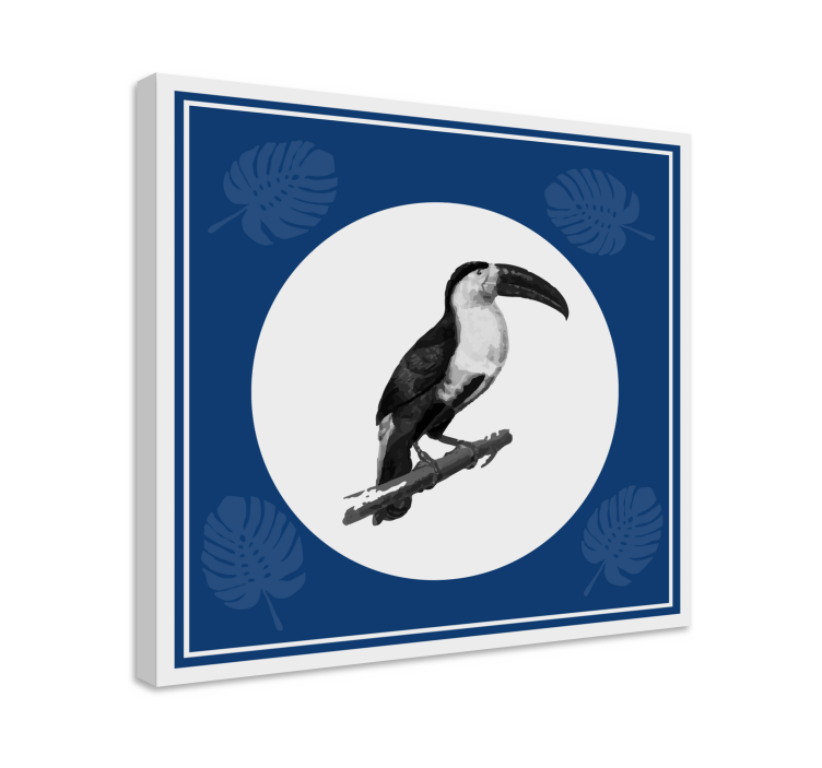 African style blue bird design bird canvas - TenStickers