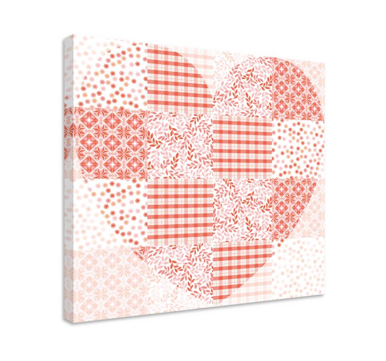 Fruit canvas wall art patchwork heart design - TenStickers