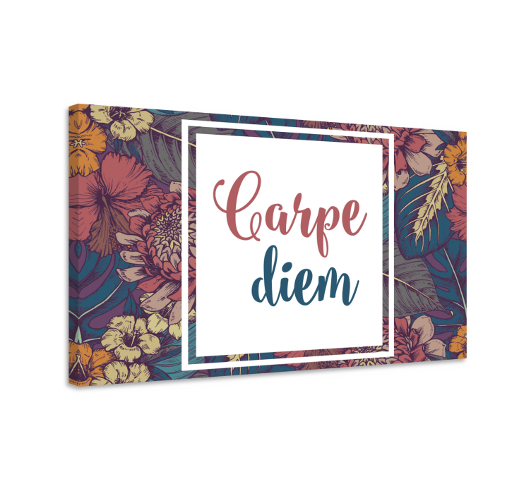 Quote canvas seize the day motif - TenStickers