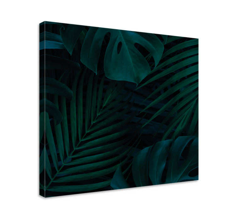 Flowers canvas with lush tropical foliage - TenStickers