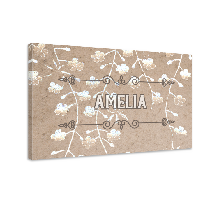 Custom canvas print floral name decoration - TenStickers