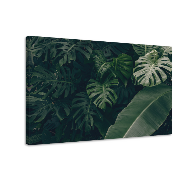 Flowers canvas lush tropical foliage art - TenStickers