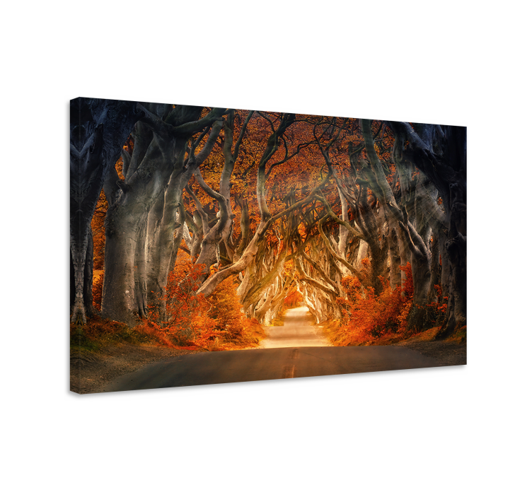 Mysterious autumn path landscape canvas - TenStickers