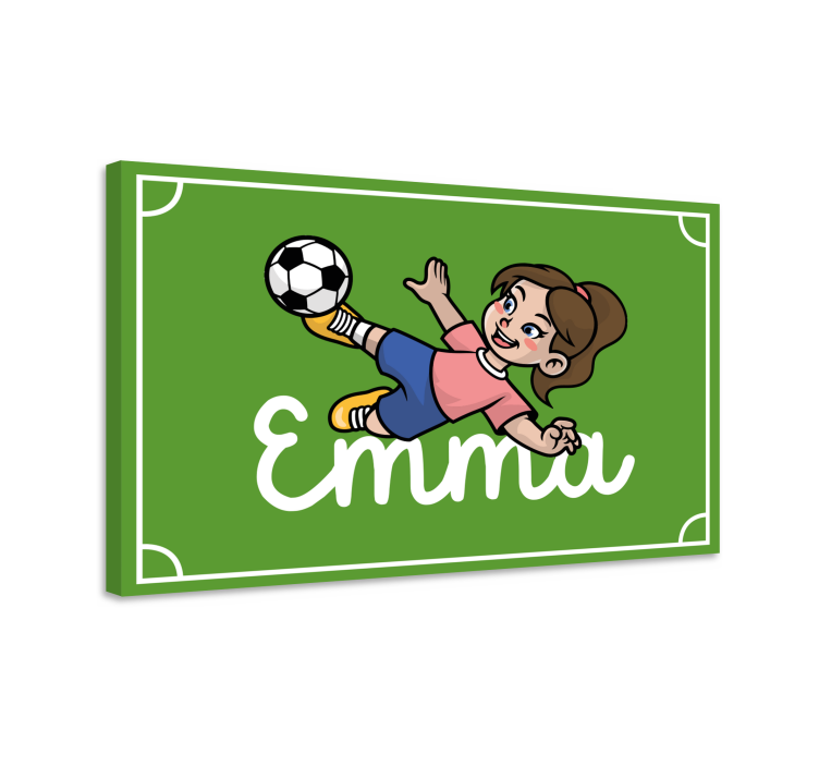 Girl football player personalised canvas - TenStickers