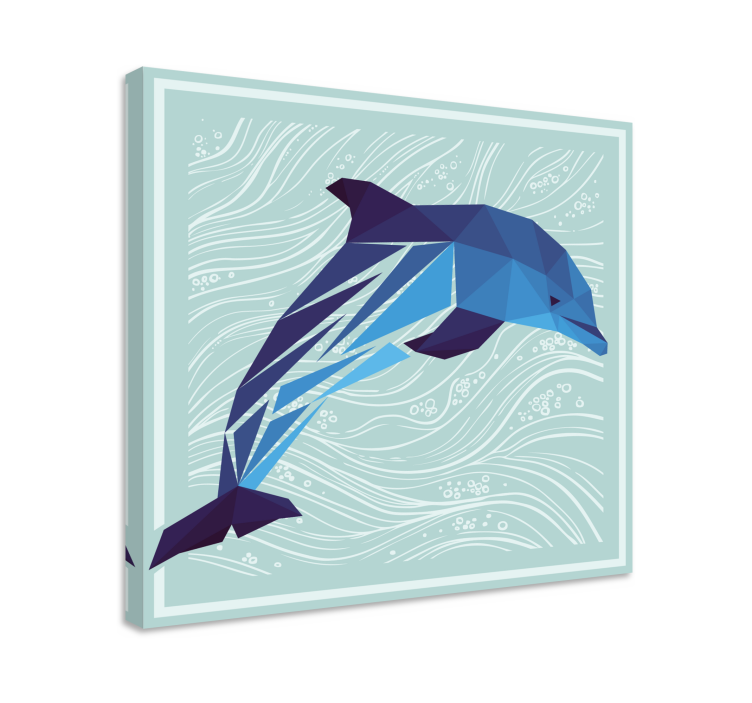 Modern canvas art stylized dolphin splash - TenStickers