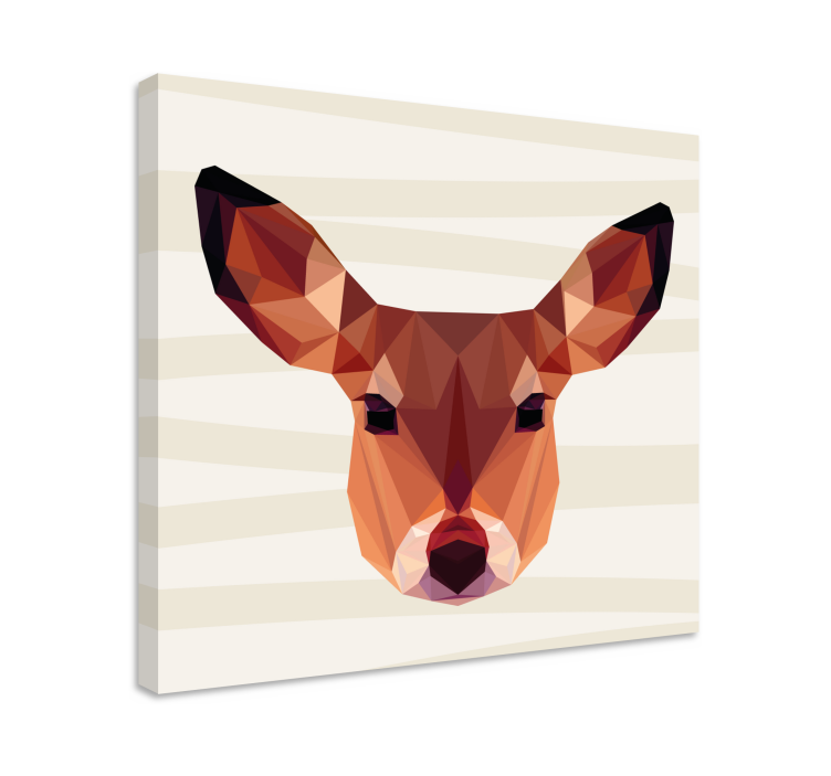 Stag canvas geometric deer head artwork - TenStickers