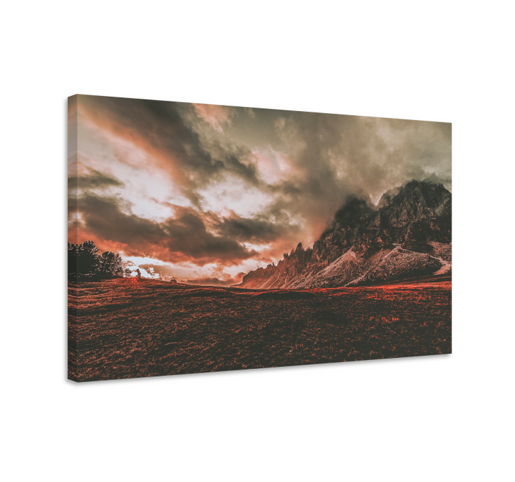 Dramatic mountain sunset landscape canvas - TenStickers