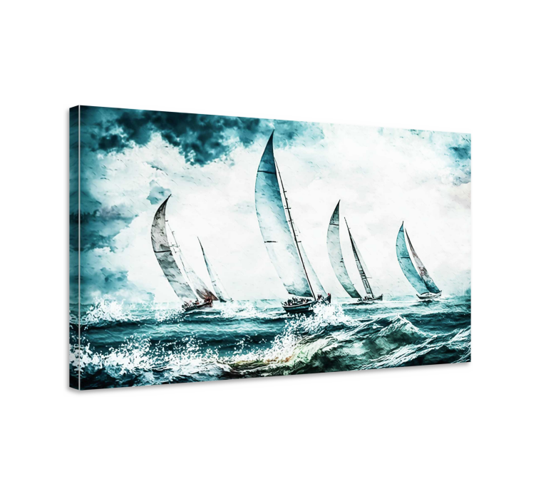 pintura veleros en el mar dining room canvas art - TenStickers