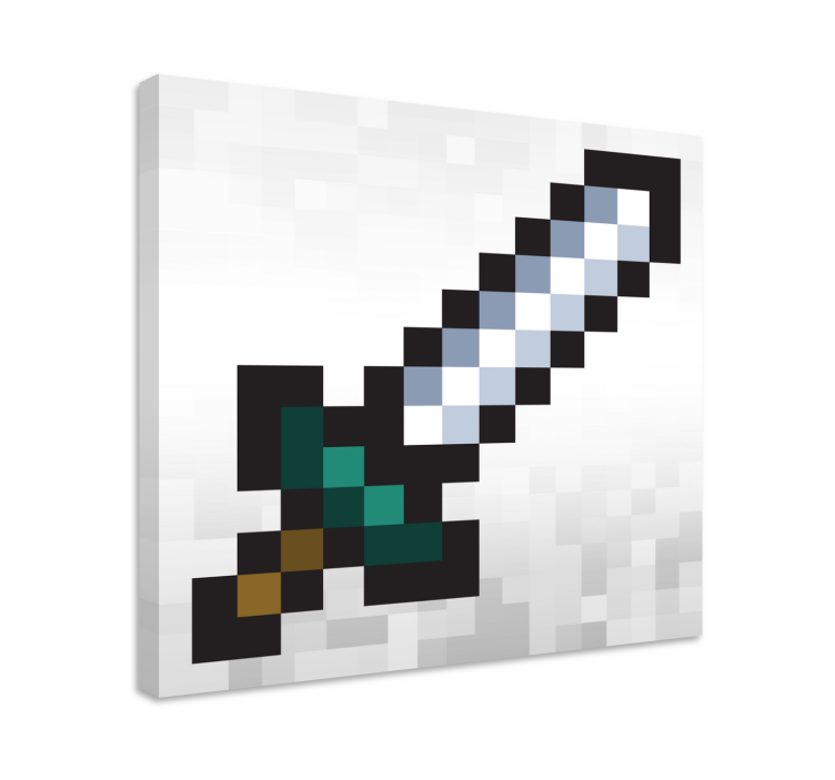 pixel sword video game canvas wall art - TenStickers