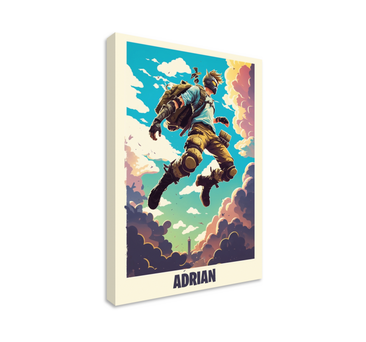 epic character with personalized name video game canvas wall art - TenStickers